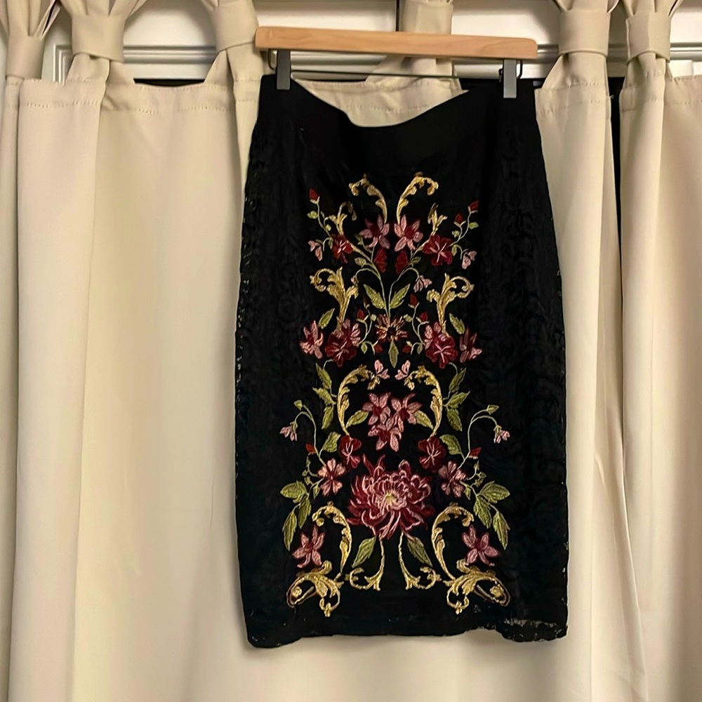 Gorgeous lace and embroidered skirt